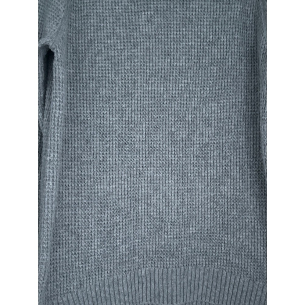 Old Navy Light Grey Cotton Heather Waffle Knit Crewneck Sweater Soft Size S/M - Picture 10 of 13